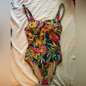NWT - J. Crew One Piece Swimsuit Tropical Design